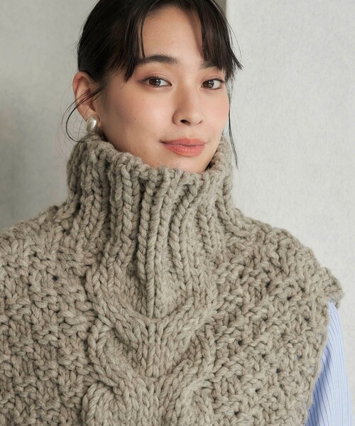 ベスト ジレ FREAK’S STORE/フリークスストア The Yarn. ペルー ハイネックケープ レディース FREAK'S STORE ベスト ジレ FREAK'S STORE/フリークスストア The