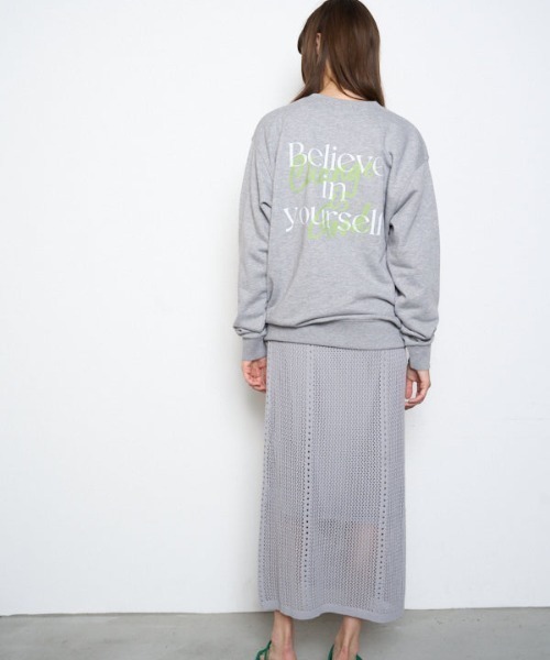 トレーナー スウェット Believe sweat CS ビリーブスウェットカットソー レディース Muel Chic トレーナー スウェット Believe sweat CS ビリーブ