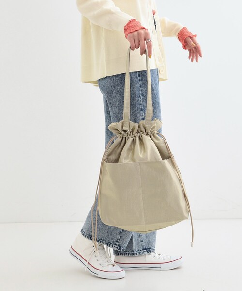 ＊じゅんじゅん様＊ハンドメイド　巾着トート　グラニーバッグ granny bag グラニーバッグ〉Fun Hand Sewing with Knit Hagire