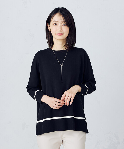 セーターさま専用 COMME CA ISM ニット セーター 配色ラインワイドニット