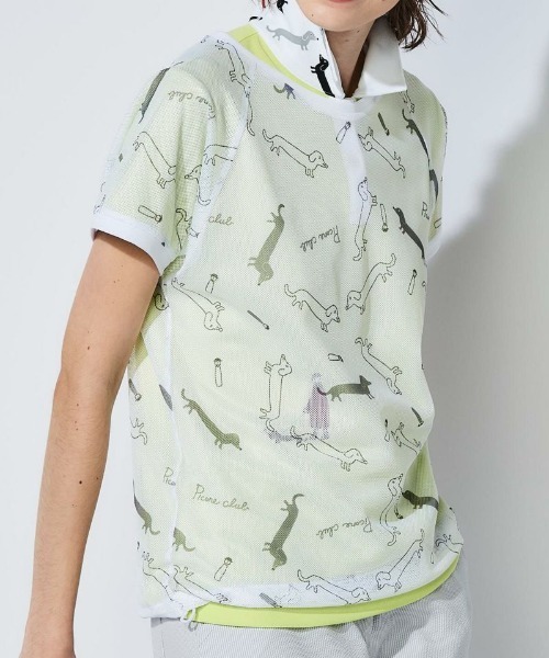 tシャツ ダックス柄メッシュ速乾プルオーバー レディース