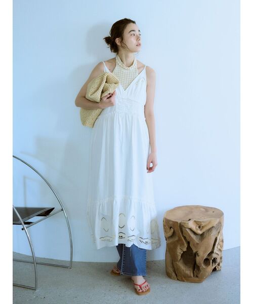 ワンピース カットワークデザインキャミワンピース | Ungrid | 21