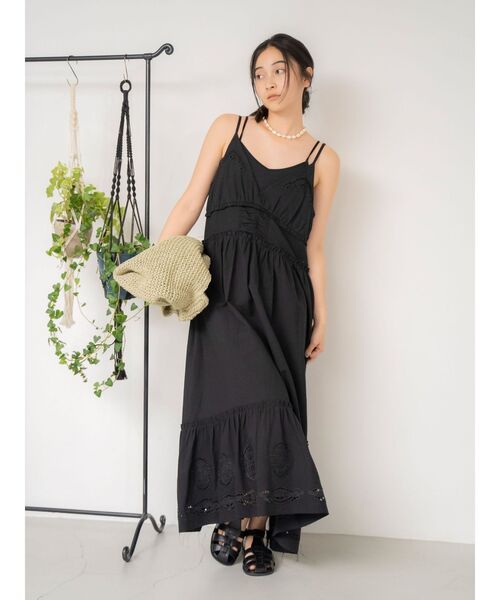 ワンピース カットワークデザインキャミワンピース | Ungrid | 13