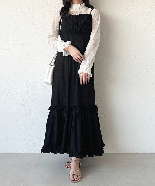 apres jour（アプレジュール） ワンピース リボン刺繍キャミワンピース