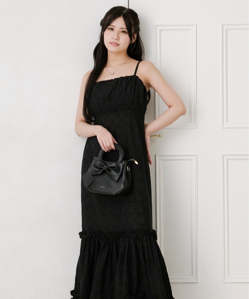 apres jour（アプレジュール） ワンピース リボン刺繍キャミワンピース