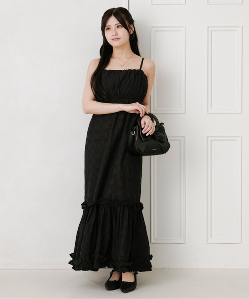 apres jour（アプレジュール） ワンピース リボン刺繍キャミワンピース