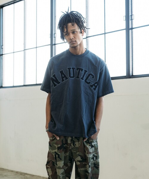 NAUTICA tシャツ NAUTICA/ノーティカ Pigment Dyed Arch Logo S