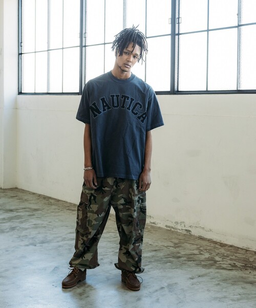 ★関税込★NAUTICA★ARCH PIGMENT TEE 360★Tシャツ★ NAUTICA/Felt Patch Arch Logo S/S Tee｜Daytona Park(FREAK'S