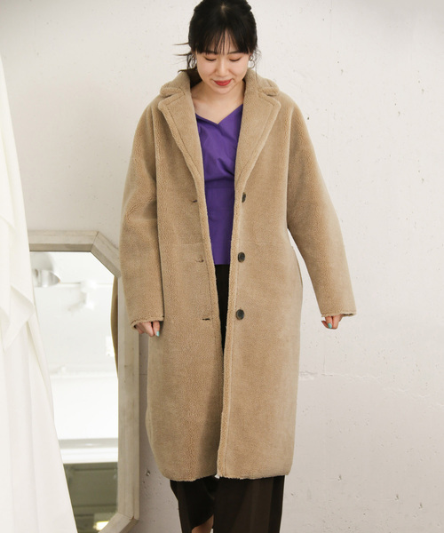 「KBF+」 チェスターコート ONE モカ レディース_画像3