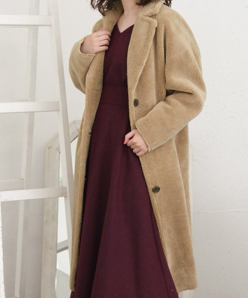 「KBF+」 チェスターコート ONE モカ レディース_画像6