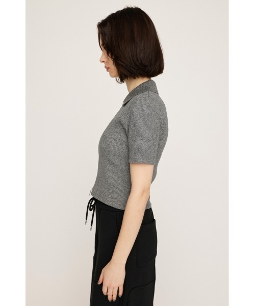SLY tシャツ FRONT ZIP CUT RIB TOPS フロントジップ カットリブ