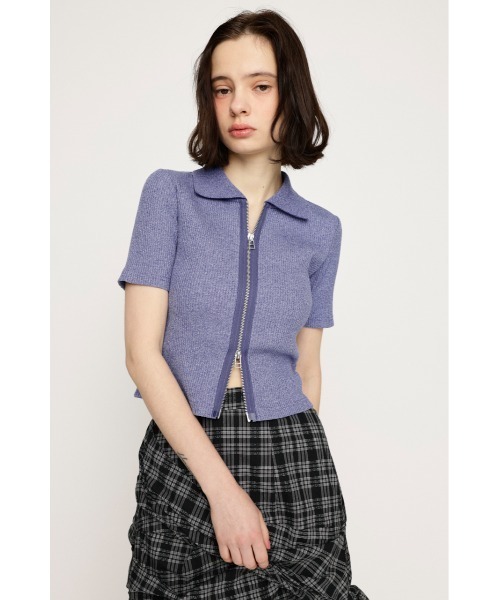 トップス N.E SLY tシャツ FRONT ZIP CUT RIB TOPS フロントジップ カットリブ