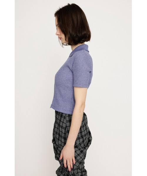 SLY tシャツ FRONT ZIP CUT RIB TOPS フロントジップ カットリブ
