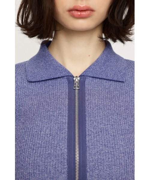 SLY tシャツ FRONT ZIP CUT RIB TOPS フロントジップ カットリブ
