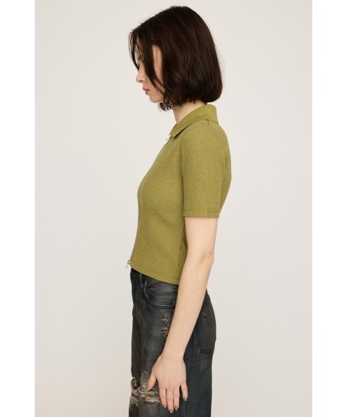 トップス N.E SLY tシャツ FRONT ZIP CUT RIB TOPS フロントジップ カットリブ