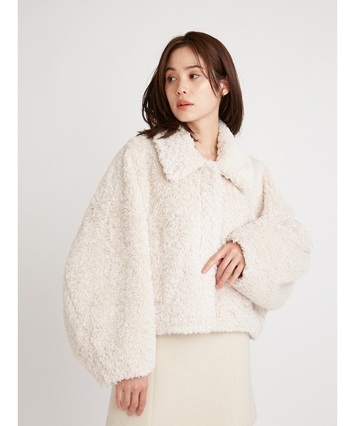 【SNIDEL】テクスチャーショートジャケット アイボリー サイズ0 タグ付き SNIDEL】テクスチャーショートジャケット アイボリー サイズ0 タグ付き