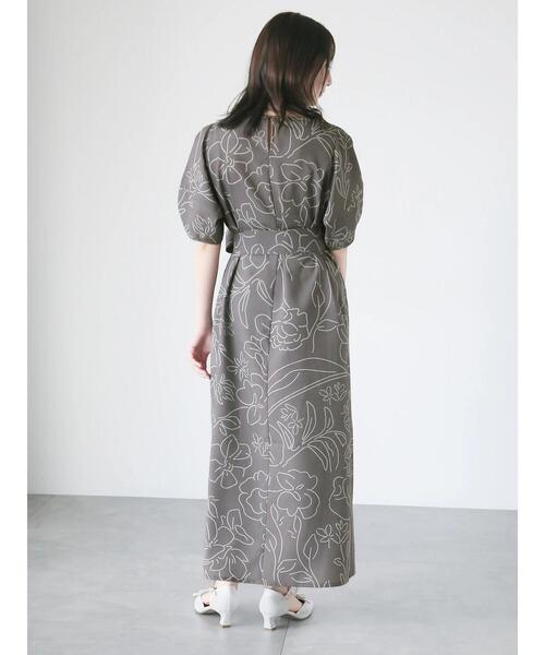 日比谷花壇　スペシャルコラボ　花柄ワンピース Te chichi TERRASSE ワンピース 「日比谷花壇コラボ」刺繍ライク
