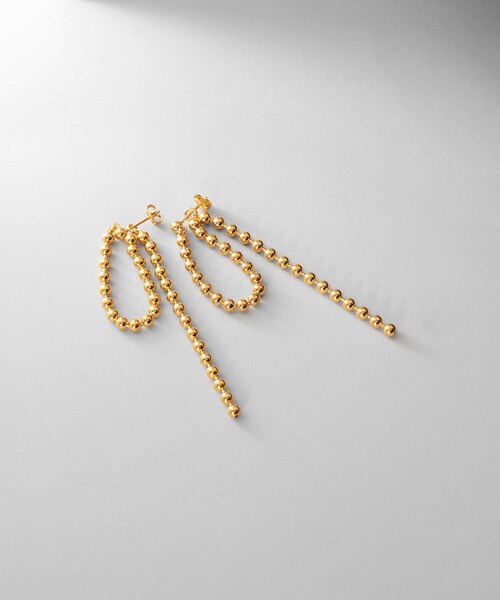 COCOSHNIK（ココシュニック） ピアス シルバー チェーンピアス ボール