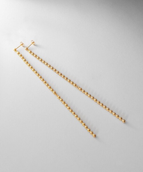 COCOSHNIK（ココシュニック） ピアス シルバー チェーンピアス ボール