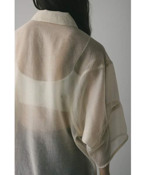 STYLEMIXER ブラウス シャツ コクーンスリーブシアーシャツ 夏服