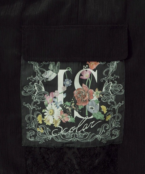 ほぼ新品　イズスカラー　スカラー　花蝶フリンジシフォン　カーゴパンツ　Ｍ iS ScoLar カーゴパンツ 552212：花蝶フリンジシフォン 異素材