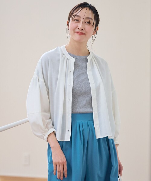 any FAM ブラウス シャツ 「洗濯機可」シアーテックリネン