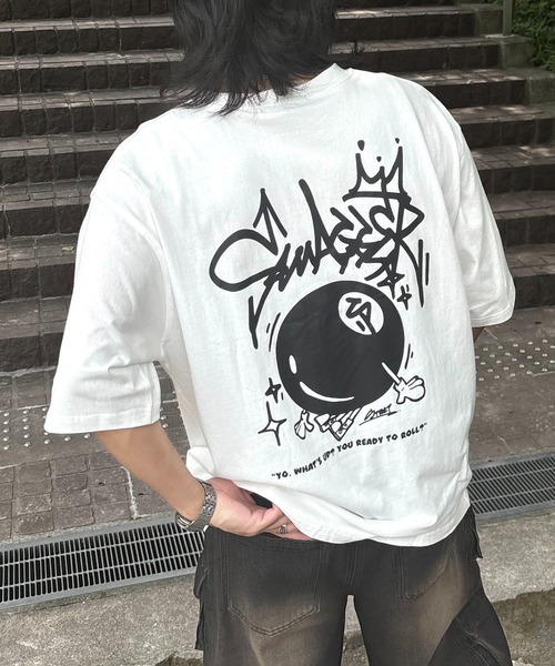 tシャツ 25SS ビリヤードバックプリント ビッグシルエット カジュアル