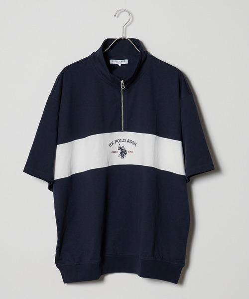 USA製 00s UTILITY ハーフジップ ポロ シャツ L U.S. POLO ASSN.（ユーエスポロアッスン） ポロシャツ 半袖 レトロ