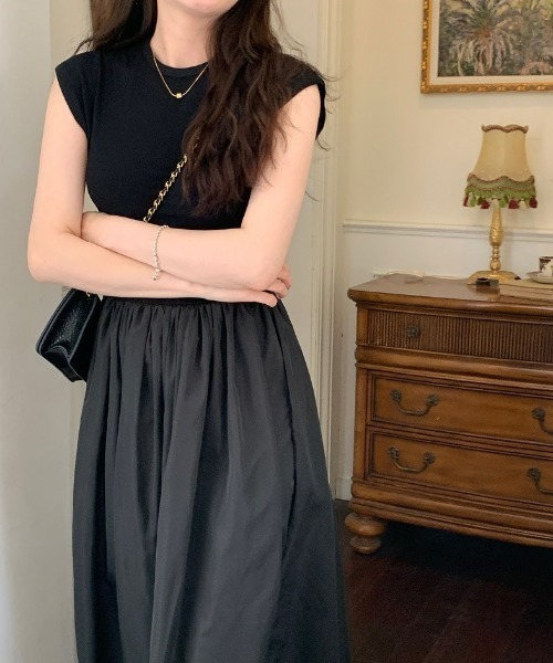 「a lot of love」 ノースリーブワンピース FREE グレー レディース_画像4