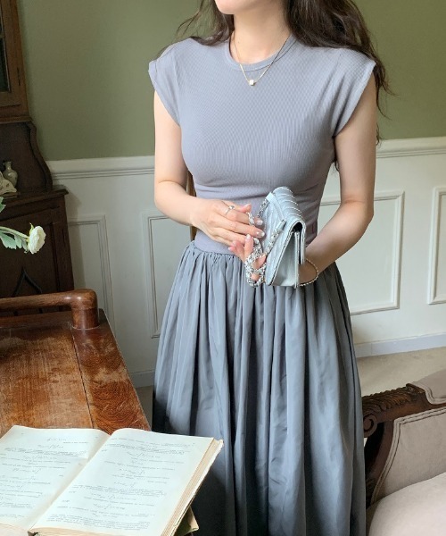 「a lot of love」 ノースリーブワンピース FREE グレー レディース_画像9