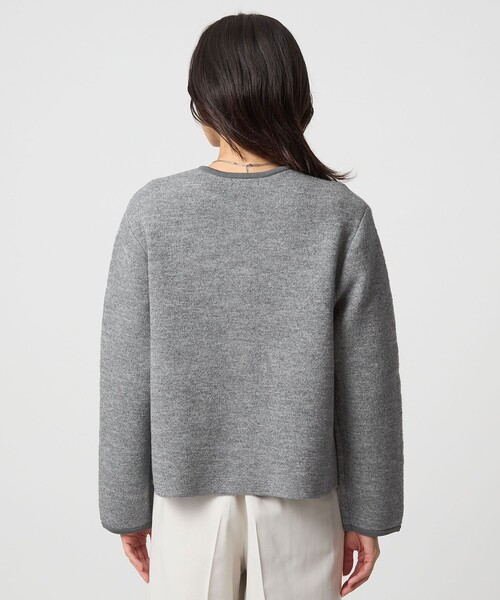 【新品】green label relaxingノーカラー ニット カーディガン green label relaxing カーディガン パイピング ノーカラー