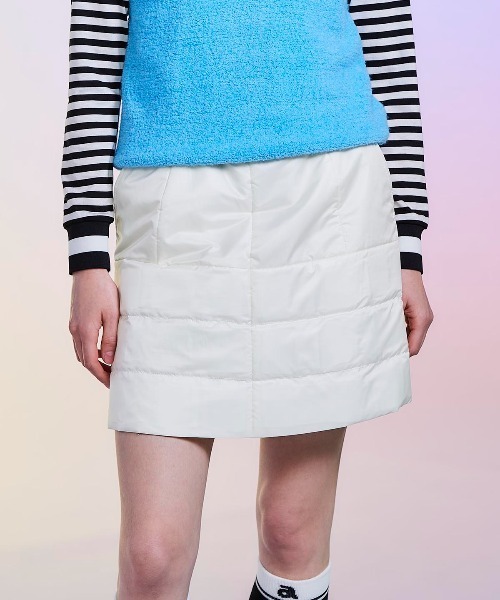 アルチビオ ウエストロゴ中綿撥水スカート 36 白 archivio（アルチビオ） スカート 「LADIES」ウエストロゴ中綿撥水