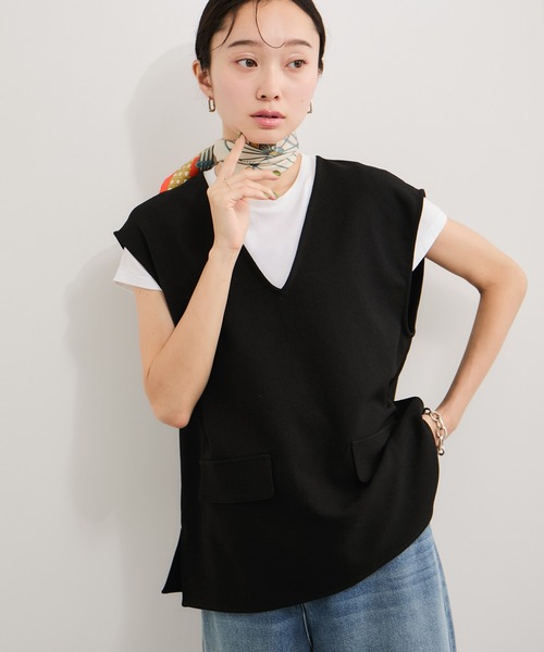 LE CERCLE par rope' ベスト ジレ ウーリッシュジョーゼットベスト