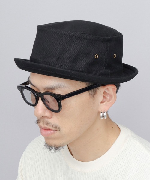 A.M.S. 帽子 ハット キャンバス デニム THE ポークパイハット メンズ