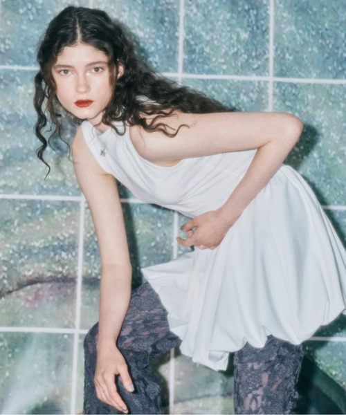 「musubore」 ノースリーブトップス FREE ホワイト レディース_画像9