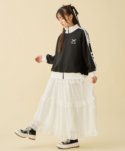 Amourire girl（アムリールガール） ジャージ 袖リボンライン ジップ