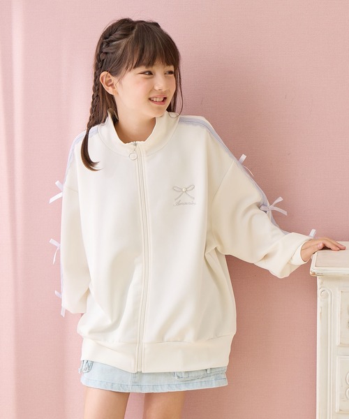 Amourire girl（アムリールガール） ジャージ 袖リボンライン ジップ