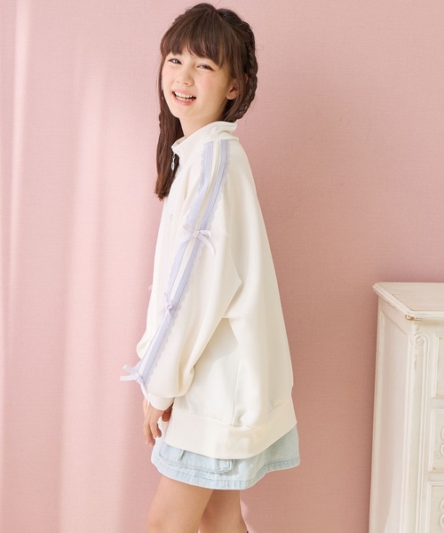 Amourire girl（アムリールガール） ジャージ 袖リボンライン ジップ