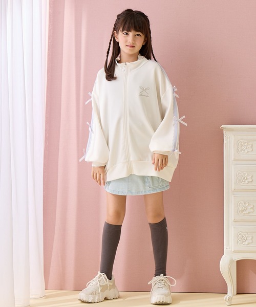 Amourire girl（アムリールガール） ジャージ 袖リボンライン ジップ