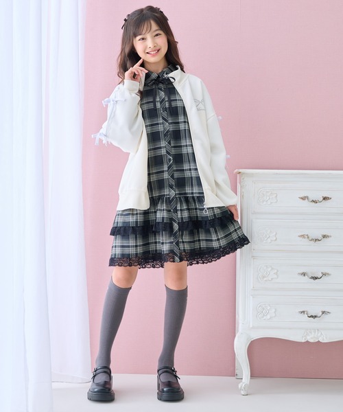 Amourire girl（アムリールガール） ジャージ 袖リボンライン ジップ