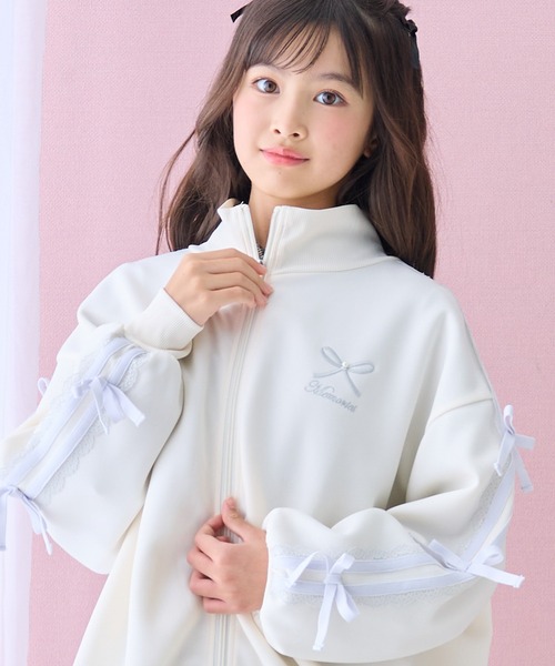 Amourire girl（アムリールガール） ジャージ 袖リボンライン ジップ