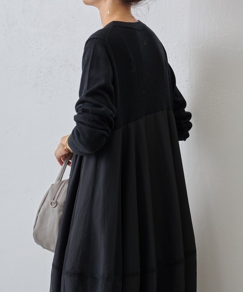 BEARDSLEY（ビアズリー） 7分袖ワンピース FREE ブラック レディース