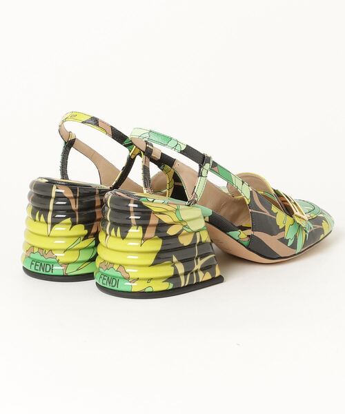 FENDI（フェンディ） ヒールサンダル 37 グリーン レディース 