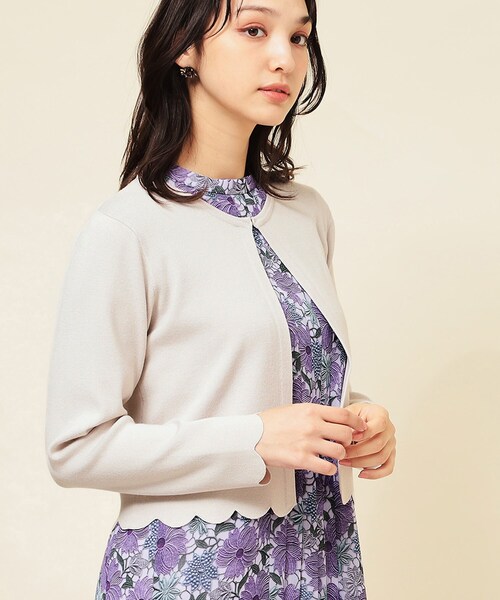 SunaUna（スーナウーナ） カーディガン 「4色展開／定番」スカラップ