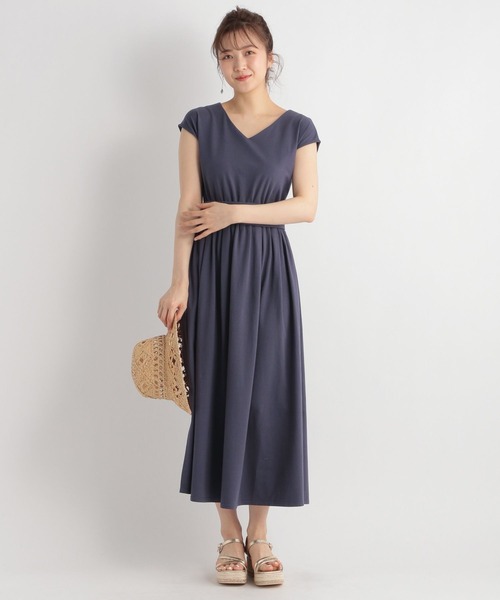 「Andemiu」 半袖ワンピース FREE ネイビー レディース_画像3