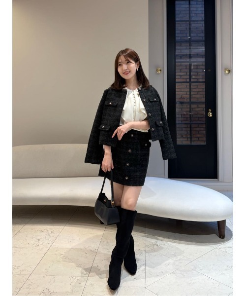 Her lip to ジャケット ノーカラージャケット Charlotte Tweed Jacket