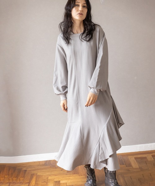 OSMOSIS（オズモーシス） ワンピース ストライプ切替ワンピース