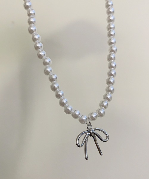 Blanc de Blue ネックレス リボンパールネックレス レディース