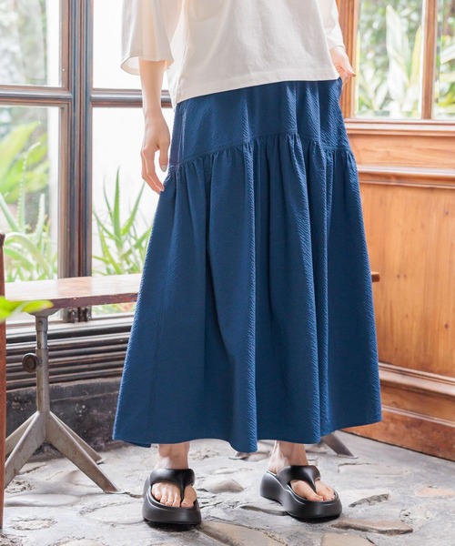 niko and…（ニコアンド） ロングスカート FREE ブルー レディース