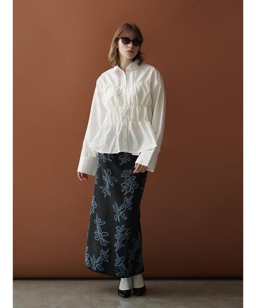 ロング スカート FLOWER JACQUARD BICOLOR KNIT SKIRT : ZOZOTOWN